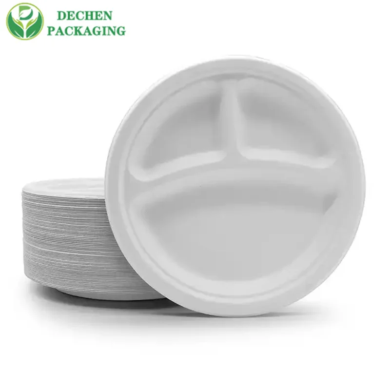 Biodegradable Small Food Tray - 3/5 Compartments Bagasse Plate