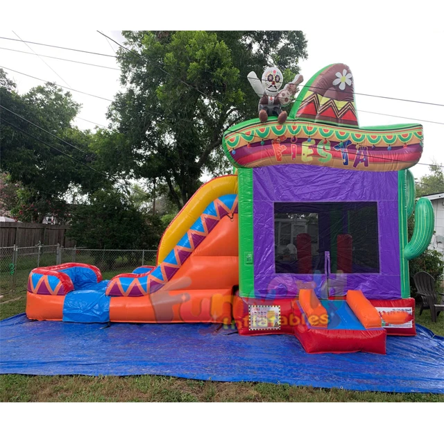 FunWorld Inflatable Slides Combo Water Pool Brincolines Inflables Waterslide Jumper Inflatable for Sale