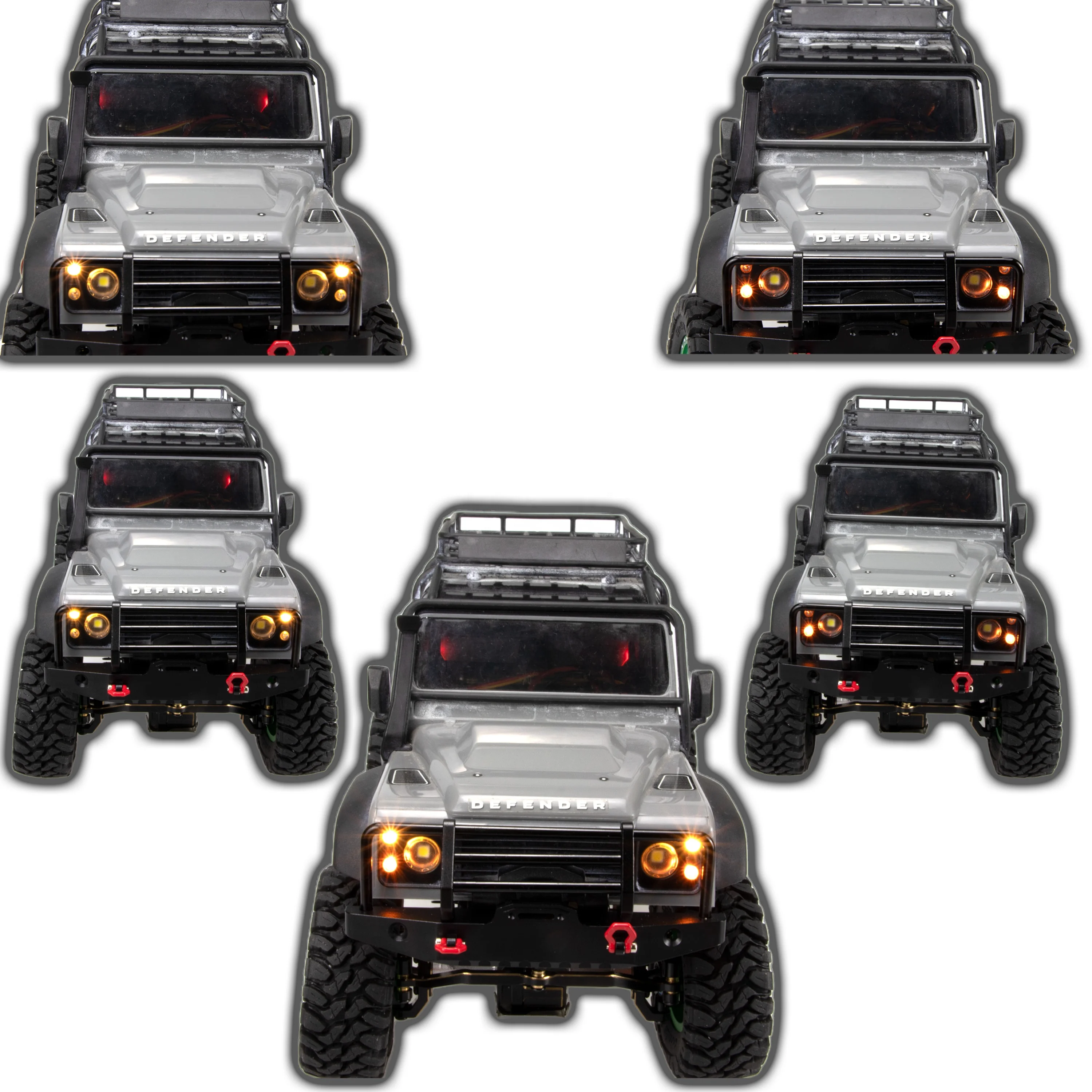 New 1/18 Trx4m Defender Upgraded Linkage Light Set Front Headlight Rear