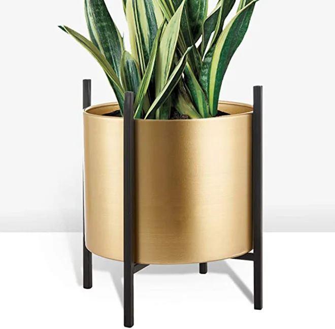 Benutzer definierte große Mid Century Style Metall Indoor Boden Pflanzer 12 Zoll Gold Dekor für Wohnzimmer Pflanze Hocker ist enthalten| Alibaba.com