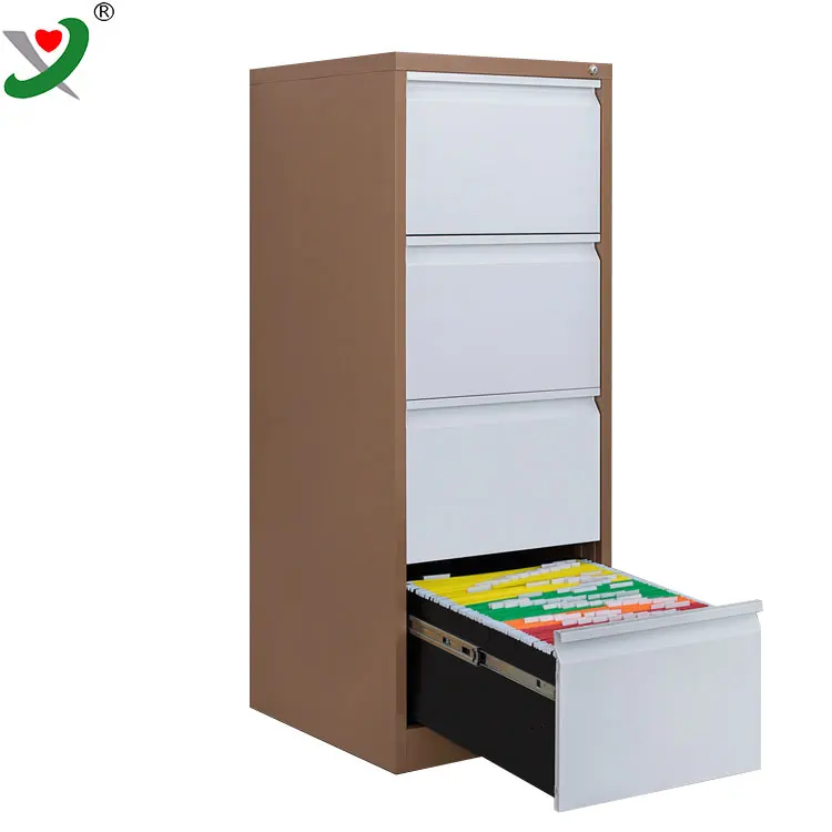 China Factory office steel 4 tier filing cabinet A4 file cabinet drawer metal storage drawer cabinet