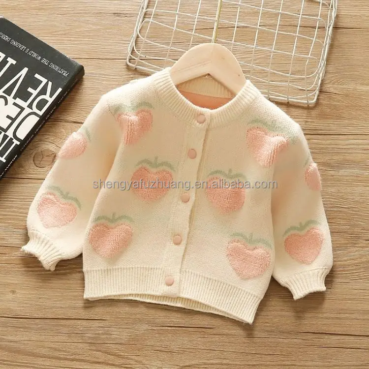 New hot spring and summer solid color hollow knitted cardigan baby girls' sweaters