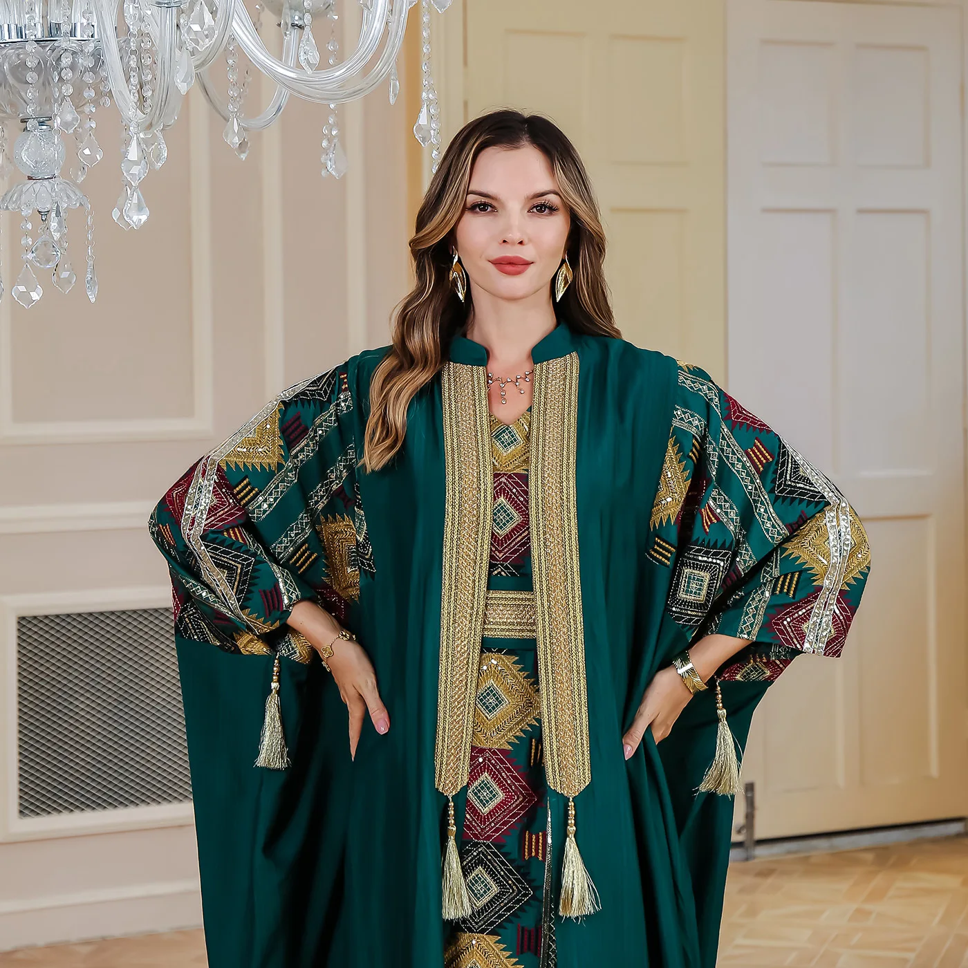 New Arrival Women's Boho Engagement Party Wear Dress Long Sleeve  Embroidered Ukrainian Style Casual Anti-Wrinkle Fashion