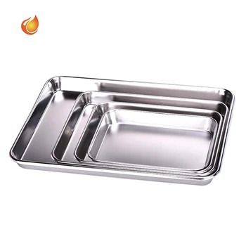 Food grade stainless steel 304 baking trays aluminum serving oven pan flat sheet bakeware cooling baking tools