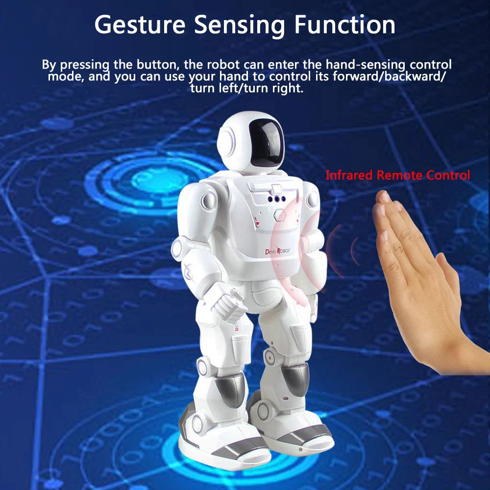 RC Robot Toy 16Inche Intelligent Programming Gesture Sensing Smart Robot Toy Sing Dance Remote Control Robot for Kids