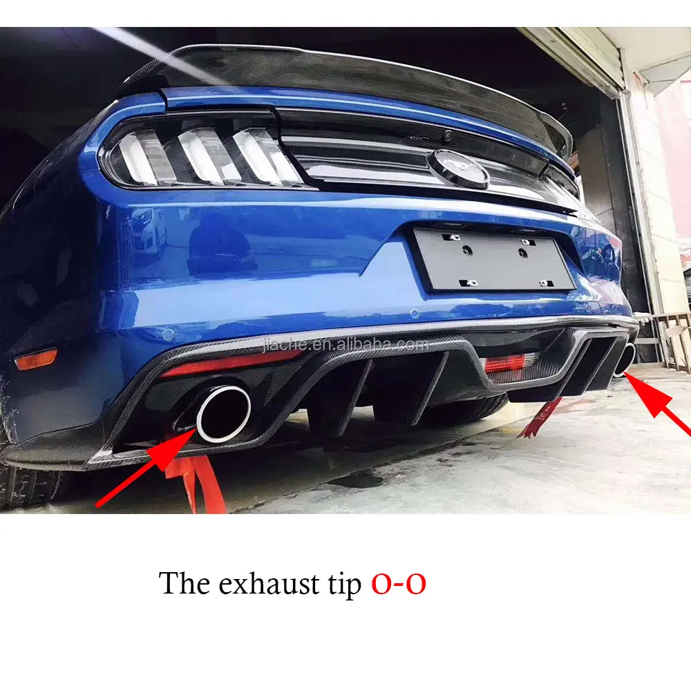 Diffuseur/séparateur De Pare-chocs Arrière Pour Ford Mustang VI Coupé 2015-2017 - Effet Carbone Noir, En ABS, 2 Pièces