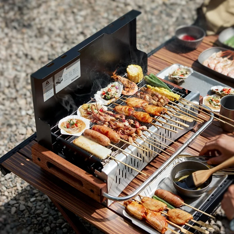 Naturehike Bordplade Rejsegrill Udendørs Camping Grill Bærbar Kul Rotisserie Komfur