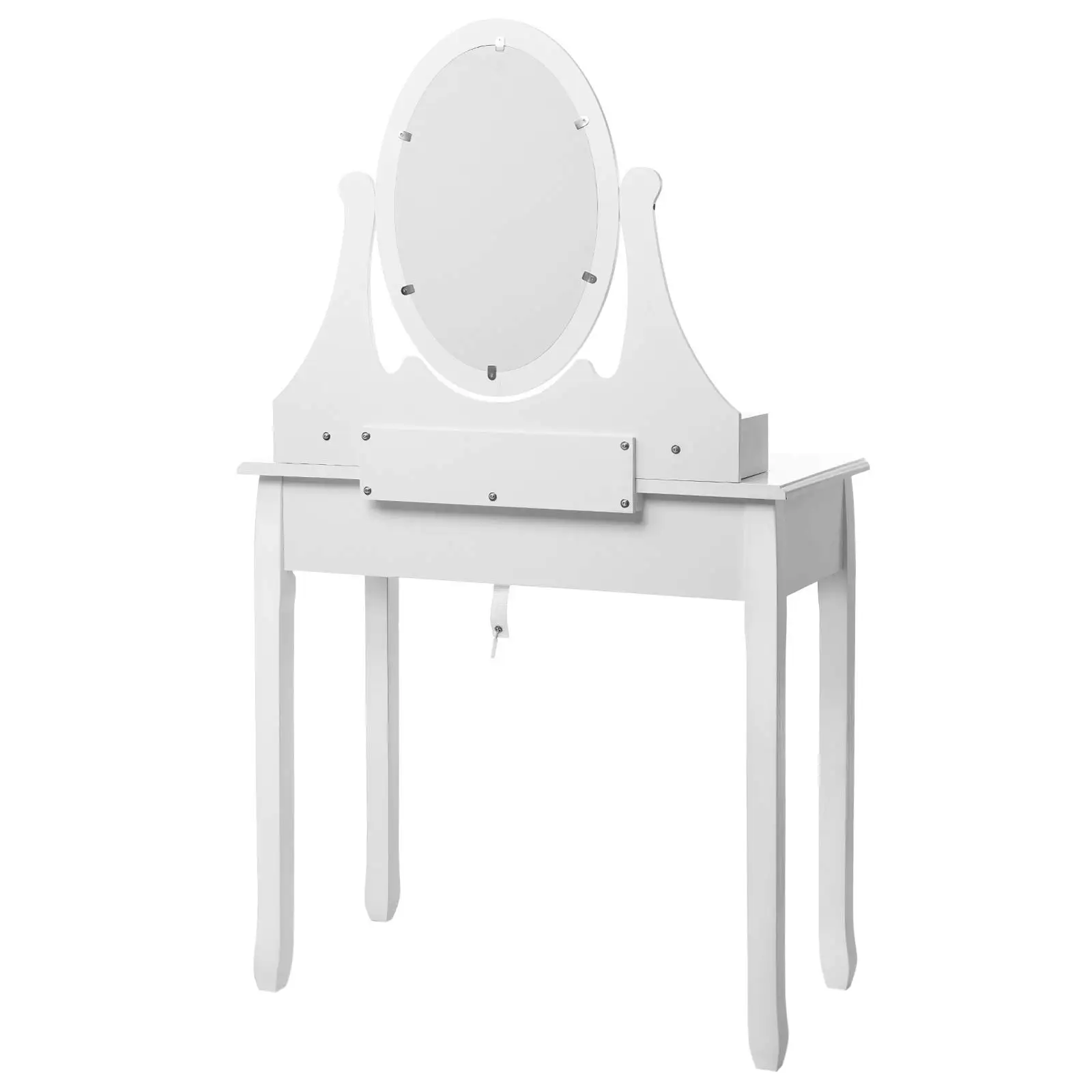 Modern White Dressing Table With Stool,Wooden Dresser With Mirror And