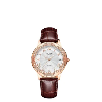 High-End Limited Edition Luxury Automatic Mechanical Watch for Women Cutout Design 3ATM Waterproof Water Resistant Leather Alarm