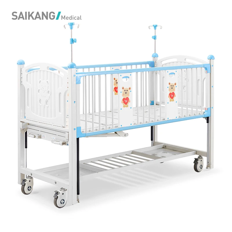 CX2x Casters 2 Cranks 2 Function Newborn Medical Crib Adjustable Manual Babies Nursing Pediatric Bed Children Hospital Bed