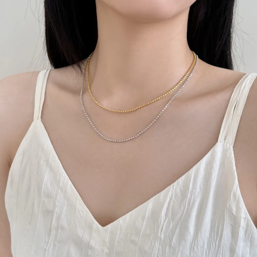 KAKODIY 925 Sterling Silver Zircon Necklace Women's Jewelry Lightweight Adjustable Length Chain Zirconia Necklace Simple Necklace detail 1