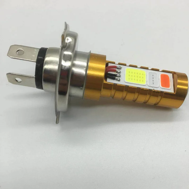 Фары для мотоцикла светодиодные лампы H4 P15D BA20D 3 COB 12 Вт Авто Противотуманные фары Дневные ходовые огни DRL Белый Красный Синий Вспышка стробоскоп лампа