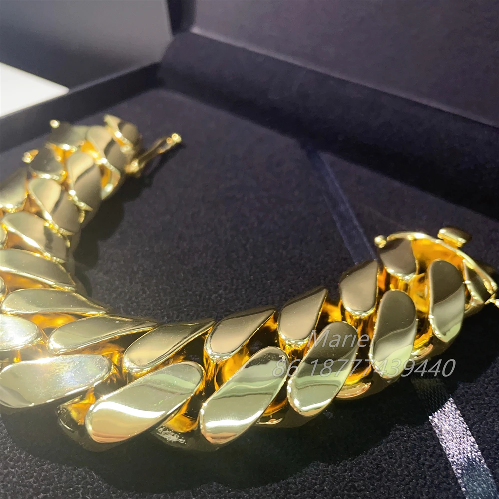 Moda 22MM larghezza Miami ottone catena a maglia cubana gioielli Hip Hop per uomo esagerazione collana spessa e pesante  36