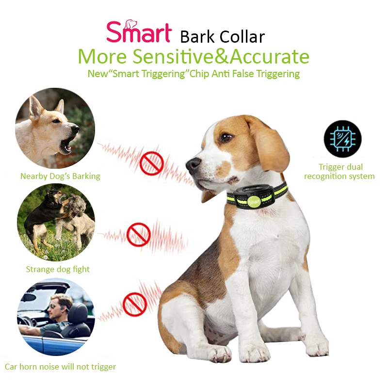 Smart Rechargeable Anti Bark No Bark Collar For Small And Medium Dog