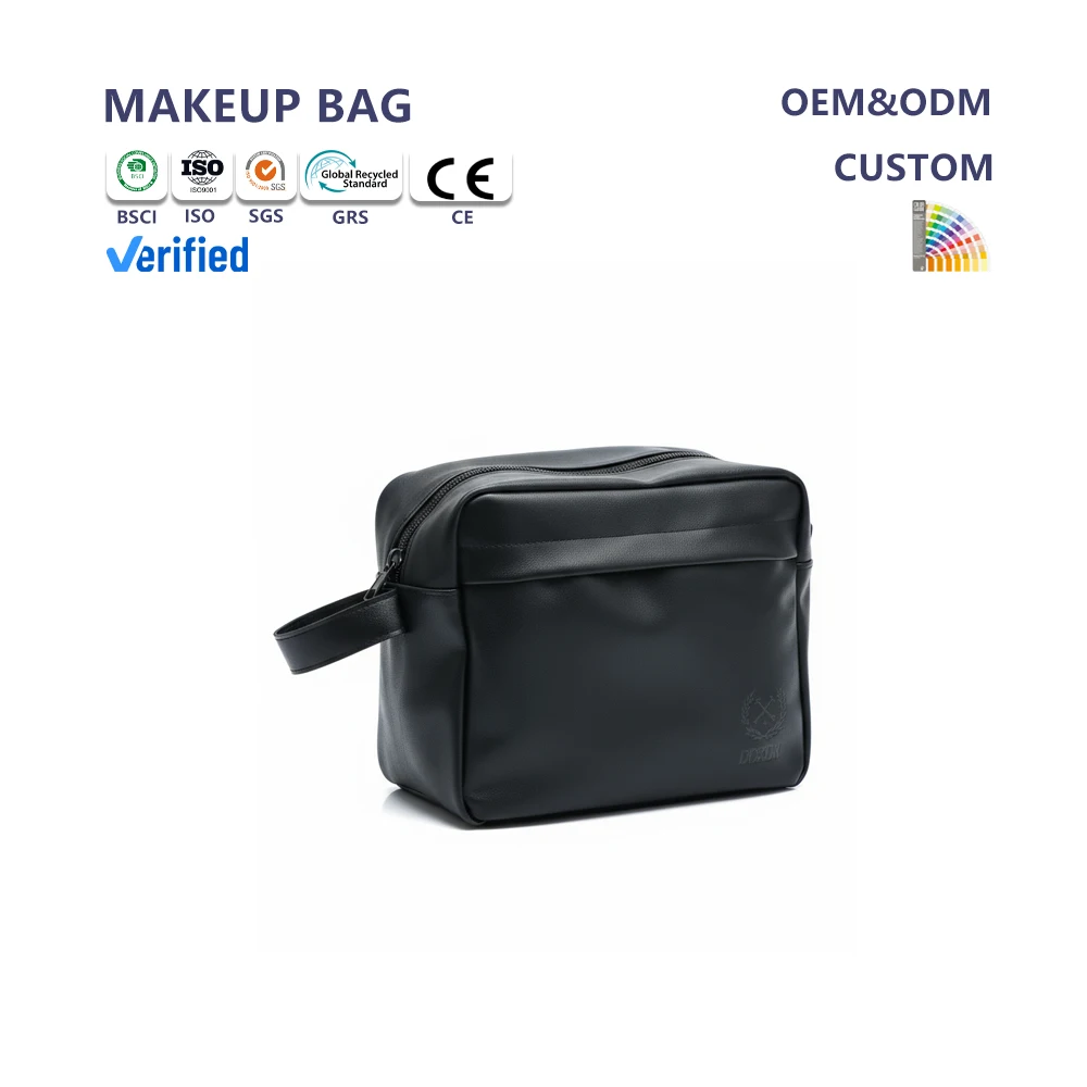 Fashion Business PU Leather Clutch Hand Bag Real Woven PU Leather Toiletry Bag for Men