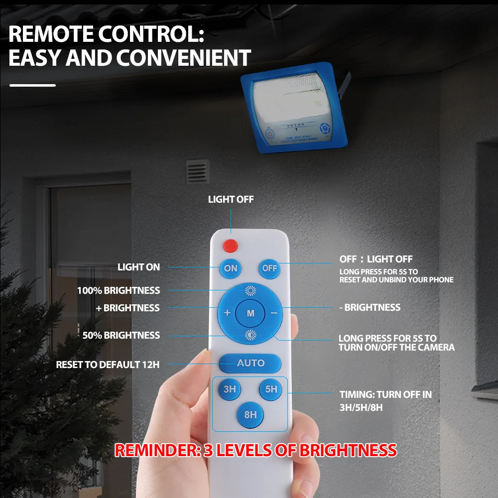 Smart Flood Light with HD Camera 100W300W Solar Powered WiFi IP67 Waterproof Motion Sensor Security Lighting