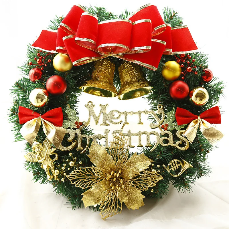 2024 New Christmas Wreath 30Cm Front Door Wreath Decoration