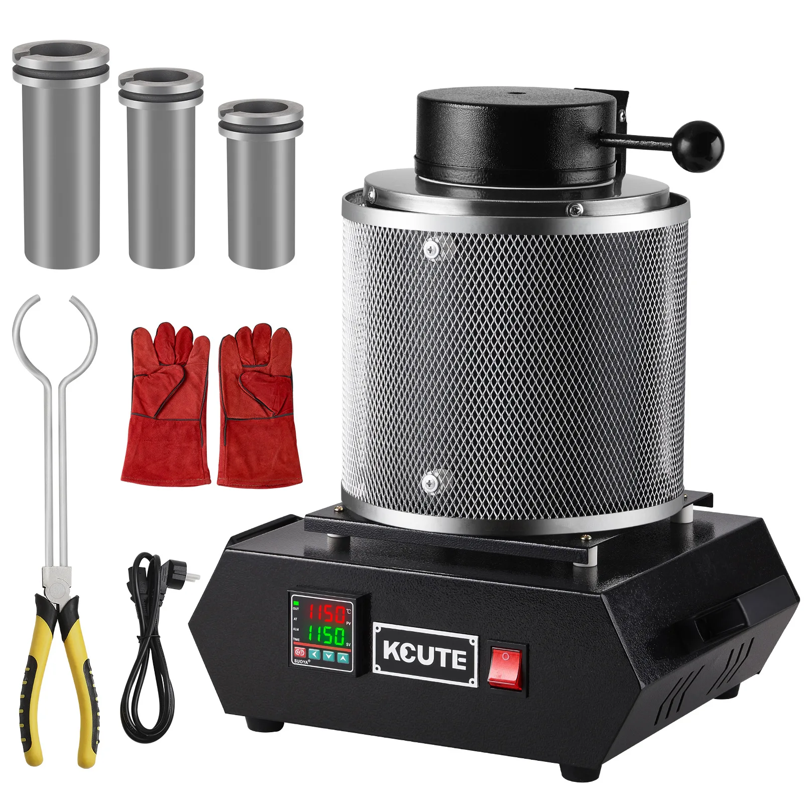 TEBAK Small Household Electric Furnace High-Temperature Resistant Graphite Gold Silver Copper Melting Alchemy Equipment