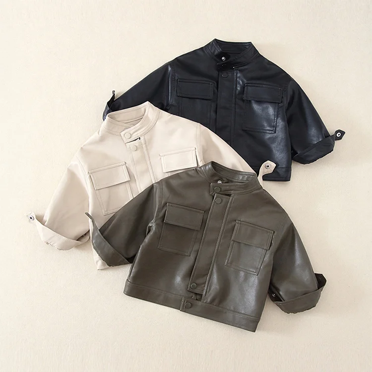 Wholesale Spring Autumn Toddler Baby Motorcycle Jacket Coat
