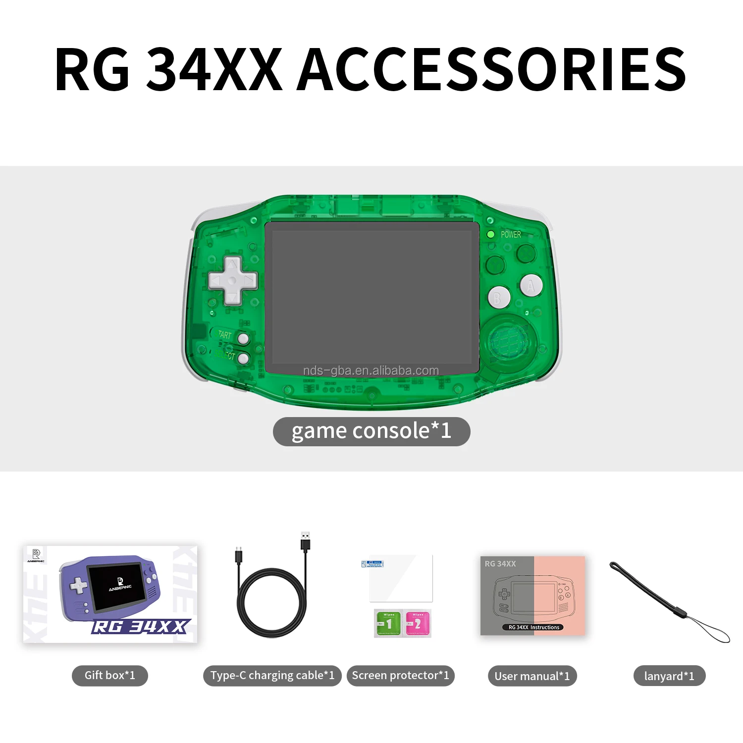 Anbernic RG34XX クリアグリーン Amazon.com: RG34XX Retro Handheld Game Consoles RG34XX