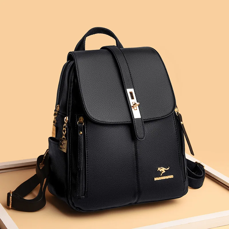 Hot Selling Large Capacity Woman Backpack Soft Leather Backpack Luxury Ladies Backpack