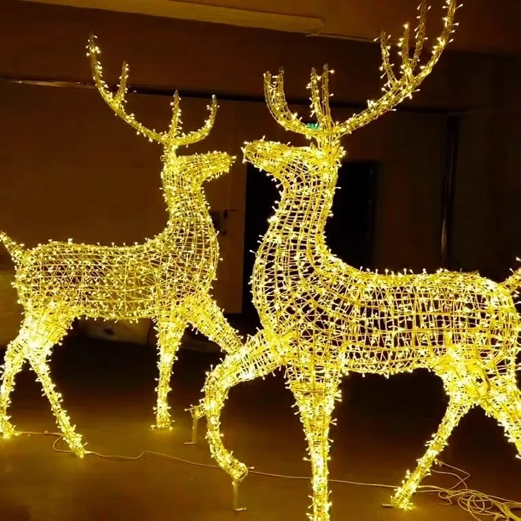 Weihnachts-Rentier/ Riesiges Rentier-Prop/ Beleuchtete Schlitten- & Rentier-Außendekoration für Weihnachten| Alibaba.com