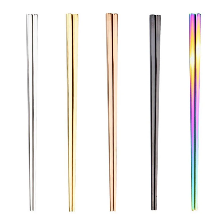 Colorful 304 Stainless Steel Chopsticks Chinese Style Luxury Gift