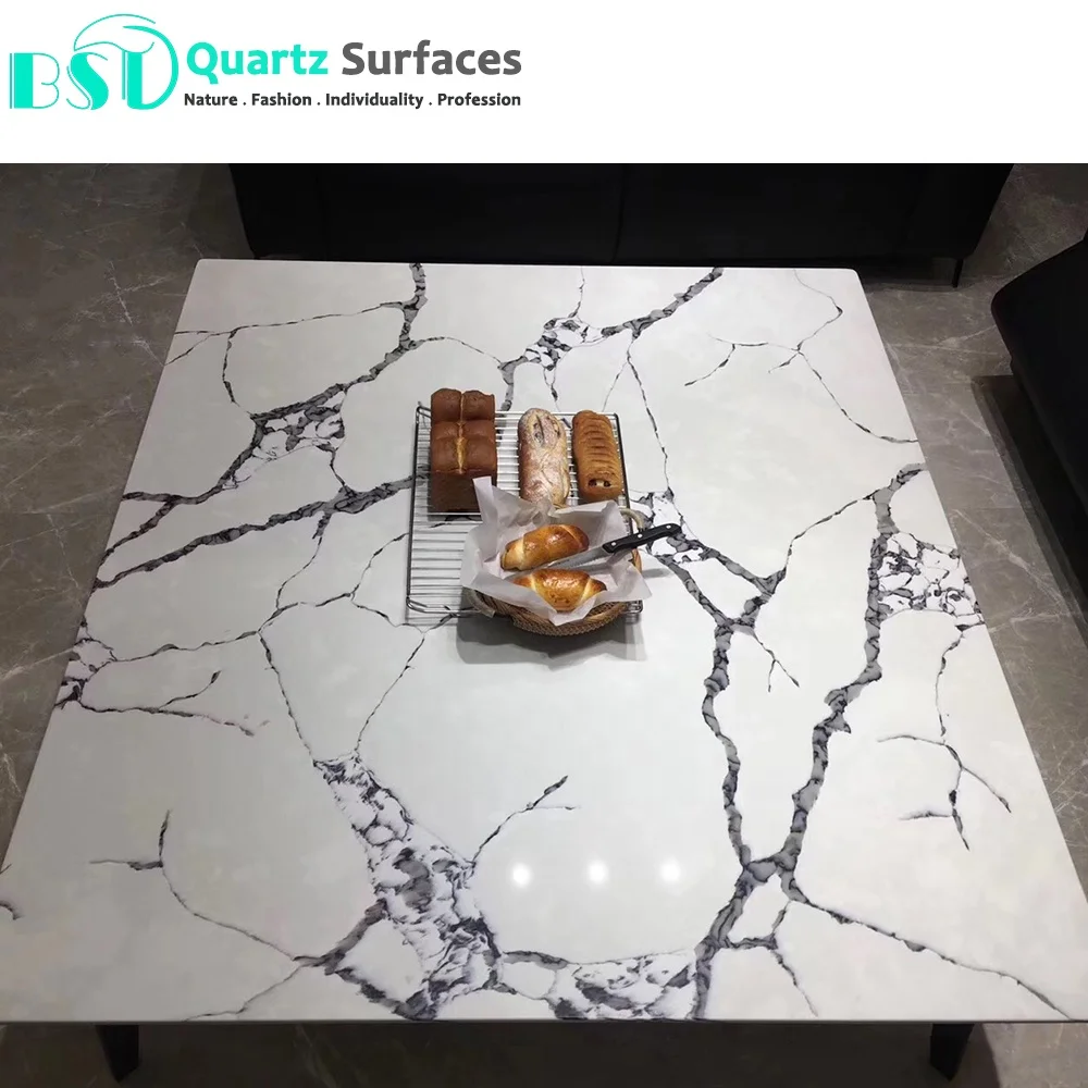 White Marble Countertop Quartz White With Black Veins White