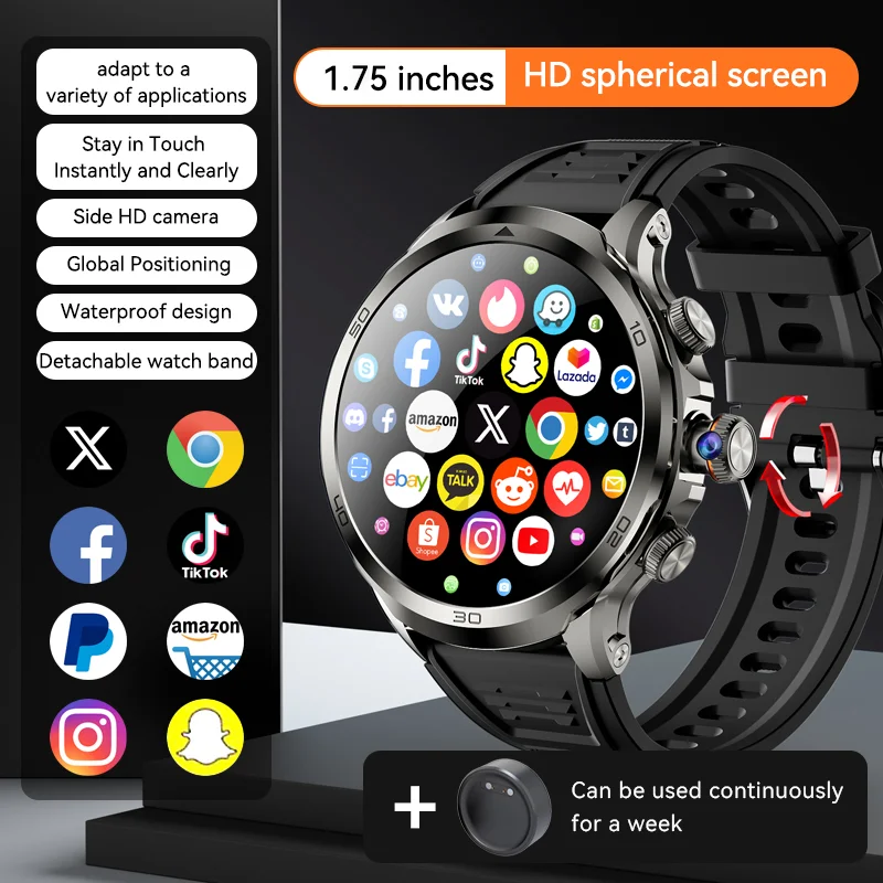 H19 Montre Connecte Smart Watch 4G Sim Card Camera GPS Sport Oraimo Ultra Business Relojes Android Fashion Smart Watch for Men