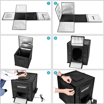 Neewer Photo Studio Light Box 20 Inches Shooting Light Tent Adjustable Brightness Foldable Portable Professional Booth Table detail image