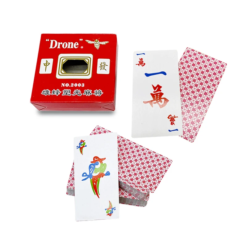定制中国麻将牌纸扑克卡厂印刷设计美国家庭旅游麻将牌游戏   自定义