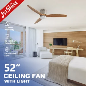 1stshine LED Ceiling Fan 2026 Newest Wood Blades Remote Control Flush Mounted Ceiling Fan with Light