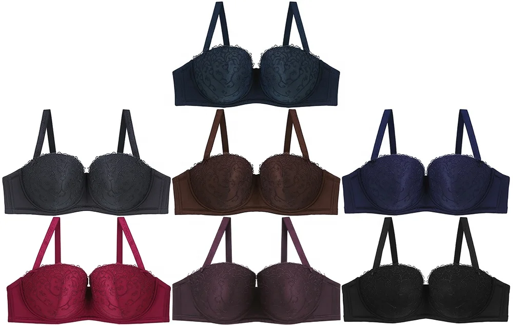 BINNYS Breathable Solid Color Plus Size Underwire Womens F Cup Big Size Bra Set