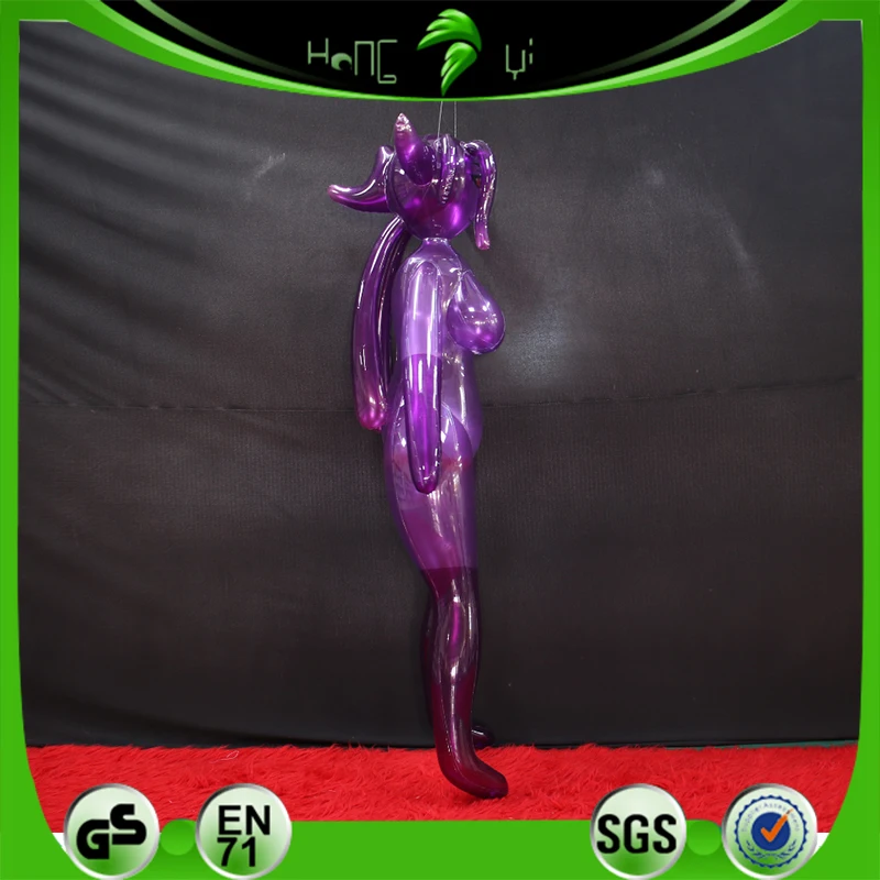 Hongyi Custom Inflatable Transparent Purple Girl Inflatable Sph Standing Toy