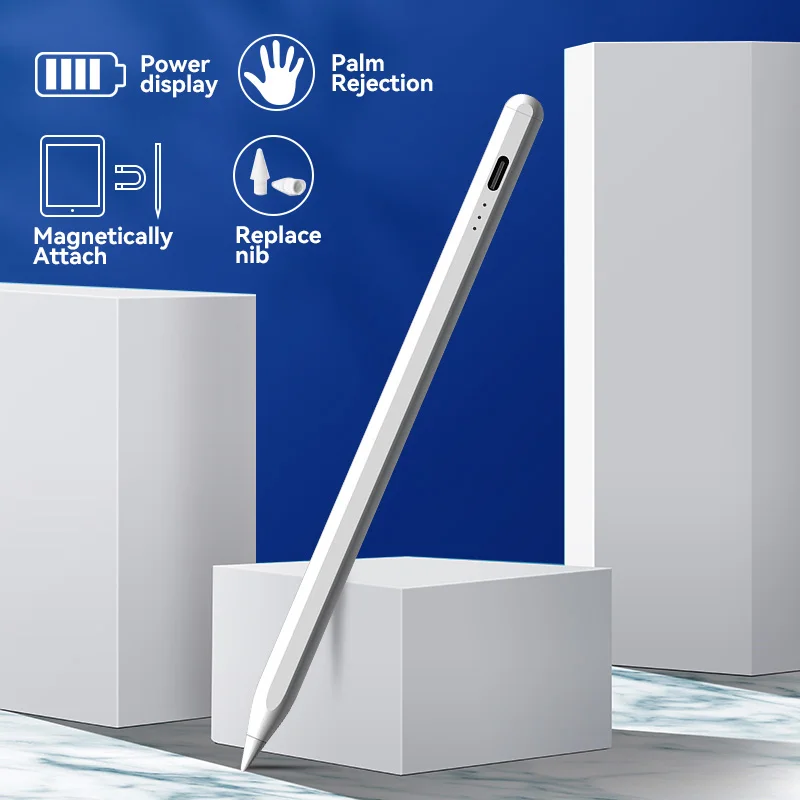 Stylus Pen for Android Phone Apple Pencil Original With Logo 1:1 Ipad  Mini Con Soft Tips for Apple Pencil Tip Cover Holder