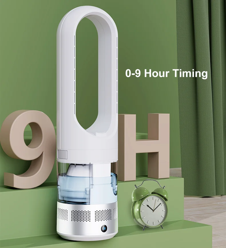 Multi Functional Electric Humidifier Water Mist Standing Fan with Water Tank