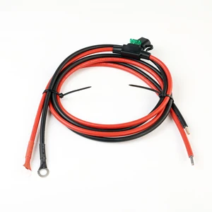 Customized Length 4/6mm2 SC-8 O Ring Eyelets Ferrule Terminal Power Battery Cable with 30A Blade Inline Fuse Holder