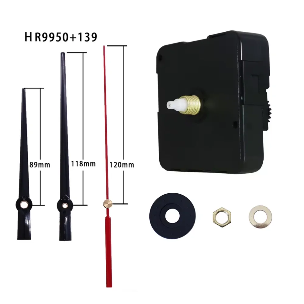 HR1688 Silent Sweep Clock Movement Quiet Clock Engine with HR9950 Pointers
