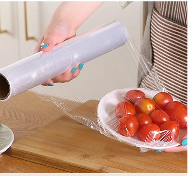 Food Grade Transparent PVC Soft Cling Film Glossy Water-Soluble Casting Packaging Household Foods Industrial Use Plastic