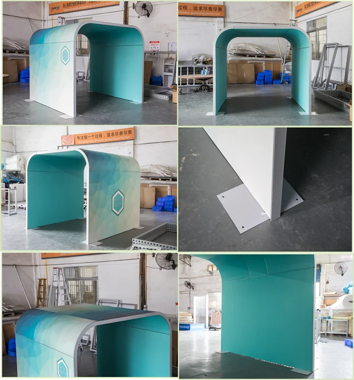 Trade Show Simple Mall Set up Stand 3D Models 10 X 10 Portable Display Advertising Curved U Shape Exhibition Booth