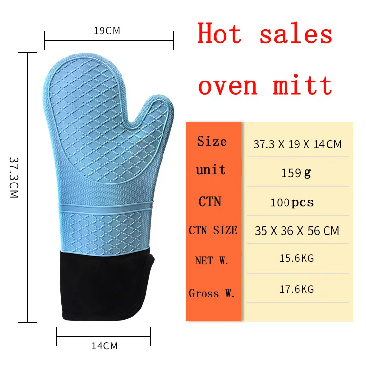 USSE Heat Resistant Baking BBQ Cotton Kitchen Silicone Oven Mitts for Microwave factory