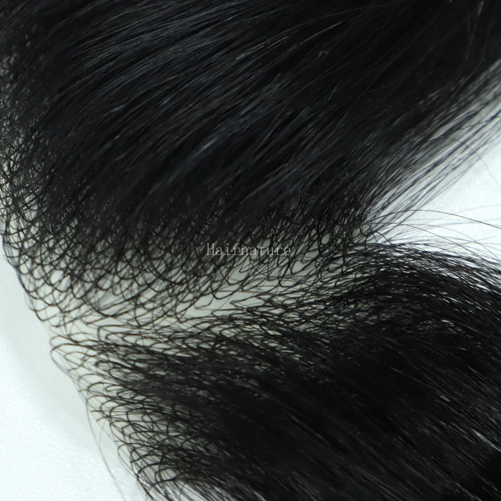 
 2.5cmx16cm, 4cm x18cm PU Thin Skin Forehead Men Toupee Human Hair Bangs Fringe for Men  