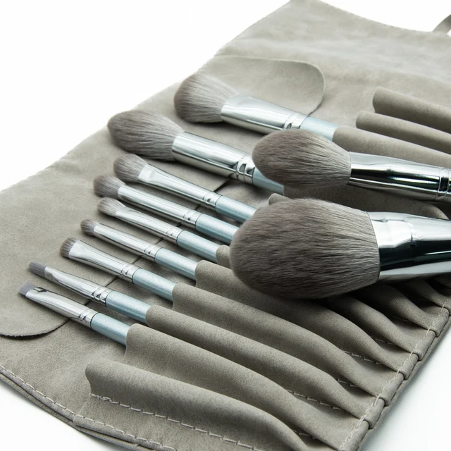 Private Label 11-Piece Makeup Brush Set Starry Ocean Foundation & Shadow for Concealer & Face Application Comes with Bag
