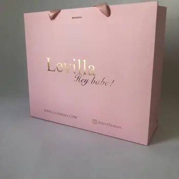 customized logo design luxury paper bag gift packaging bag shopping paper bag with ribbon handle