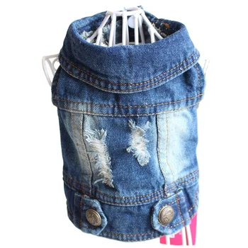 In Stock Wholesale Pet Clothes Jean Jacket Pet Cool Hot Sale Overalls Denim Coat Dog Jacket for Puppy Small