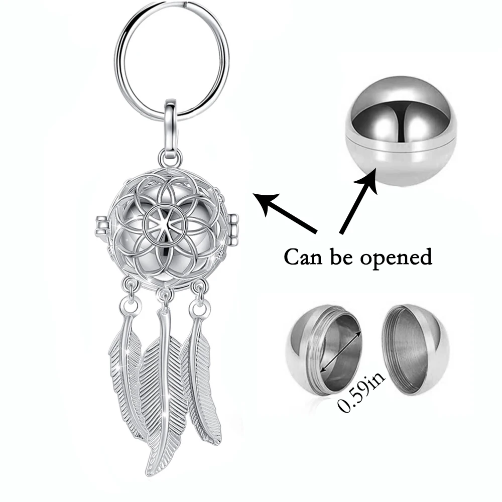 Exquisite Birthstone Dream Catcher Net Cremation Jewelry Keepsake Memorial Urn Pendant Accessories Keychain for Women and Men