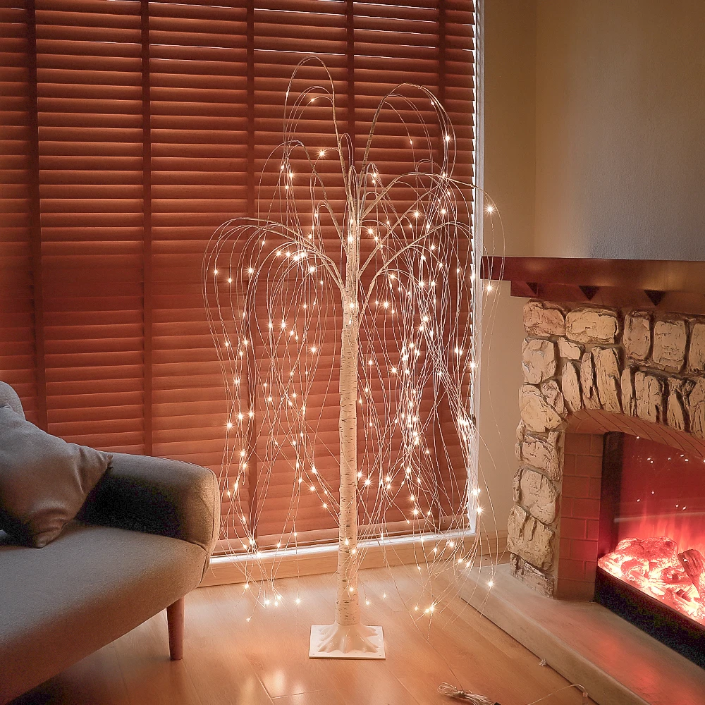 Fairy Romantic RGB Living Room Night Decoration Lamp  Weeping Willow Artificial LED Tree Light