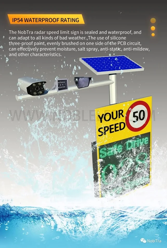 LPR Radar Speed Sign with LED Warning Message Display for ...