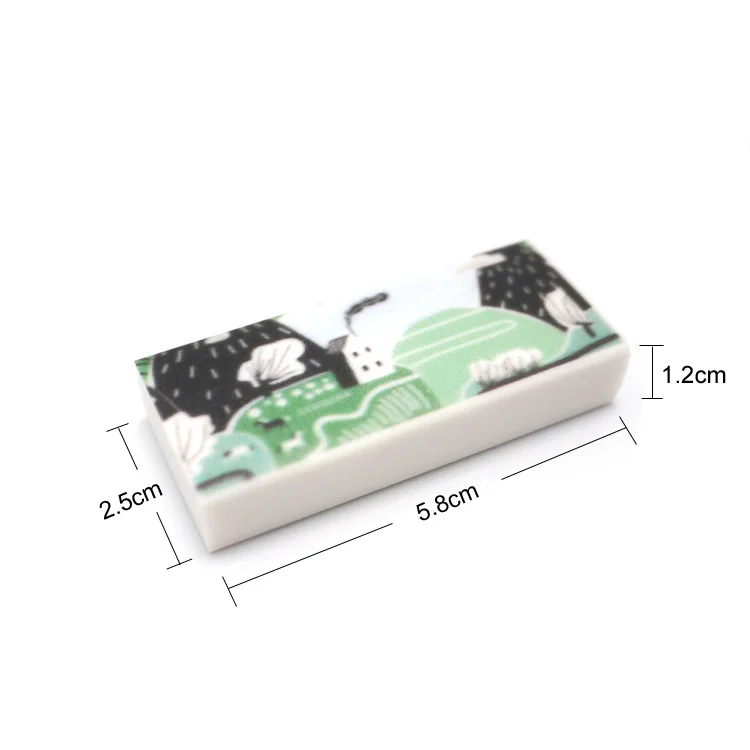 Manufacturer Cute Stationary Pencil Erasers Customized 3D Printing White Kawaii Cartoon Student School for Children