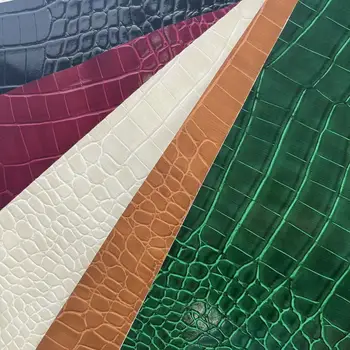 High Quality Embossed Alligator Texture Synthetic PU Leather Crocodile Skin Material Fabric for Travel Bag Sofa Upholstery